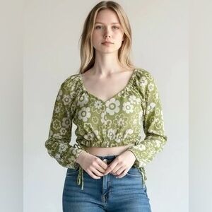 Floral green madden nyc top